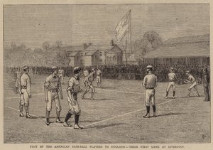 Besøg af de amerikanske baseballspillere til England, deres første kamp i Liverpool
